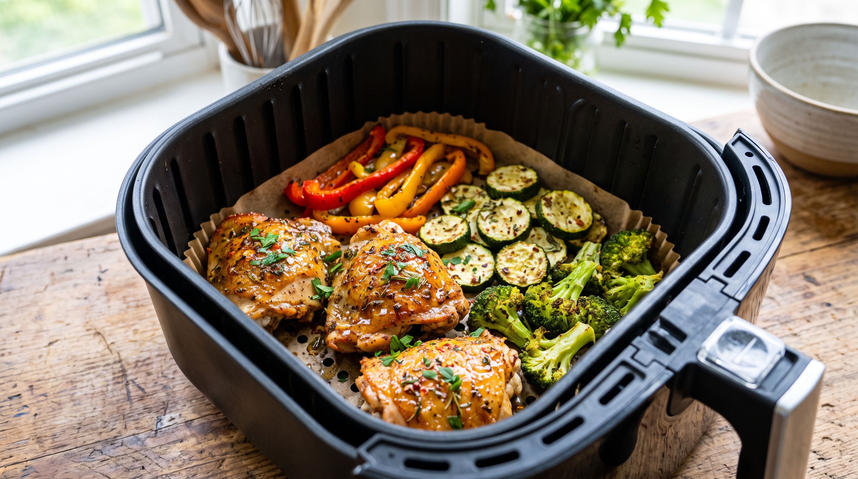 Air Fryer Sheet Pan Keto Chicken & Veggies