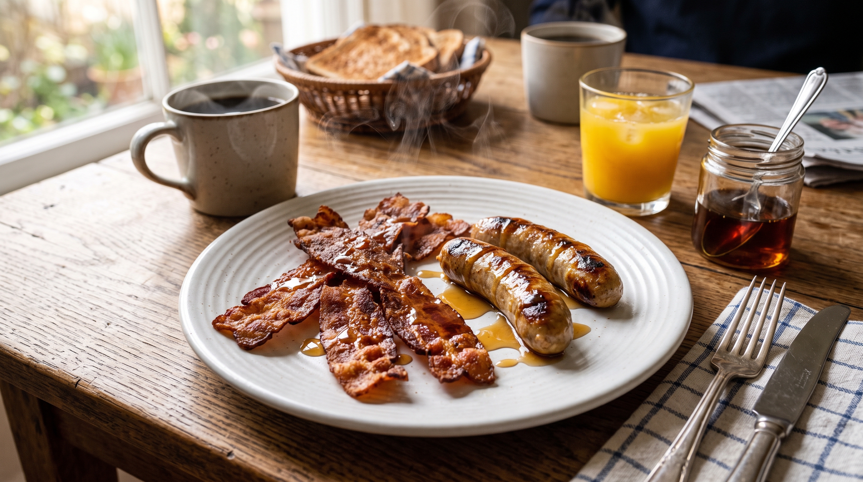 Air Fryer Crispy Bacon & Sausage Platter