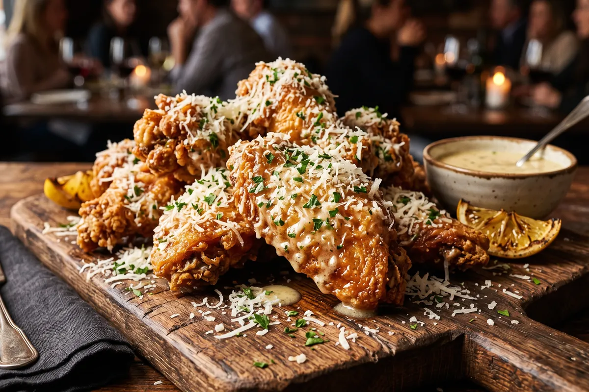 Crispy Garlic Parmesan Air Fryer Chicken Wings