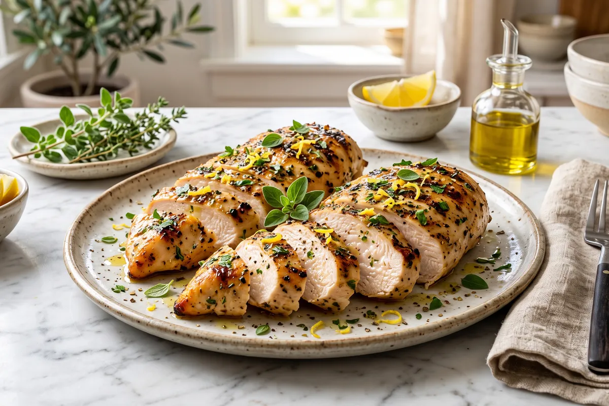 Juicy Lemon Herb Air Fryer Chicken Breast