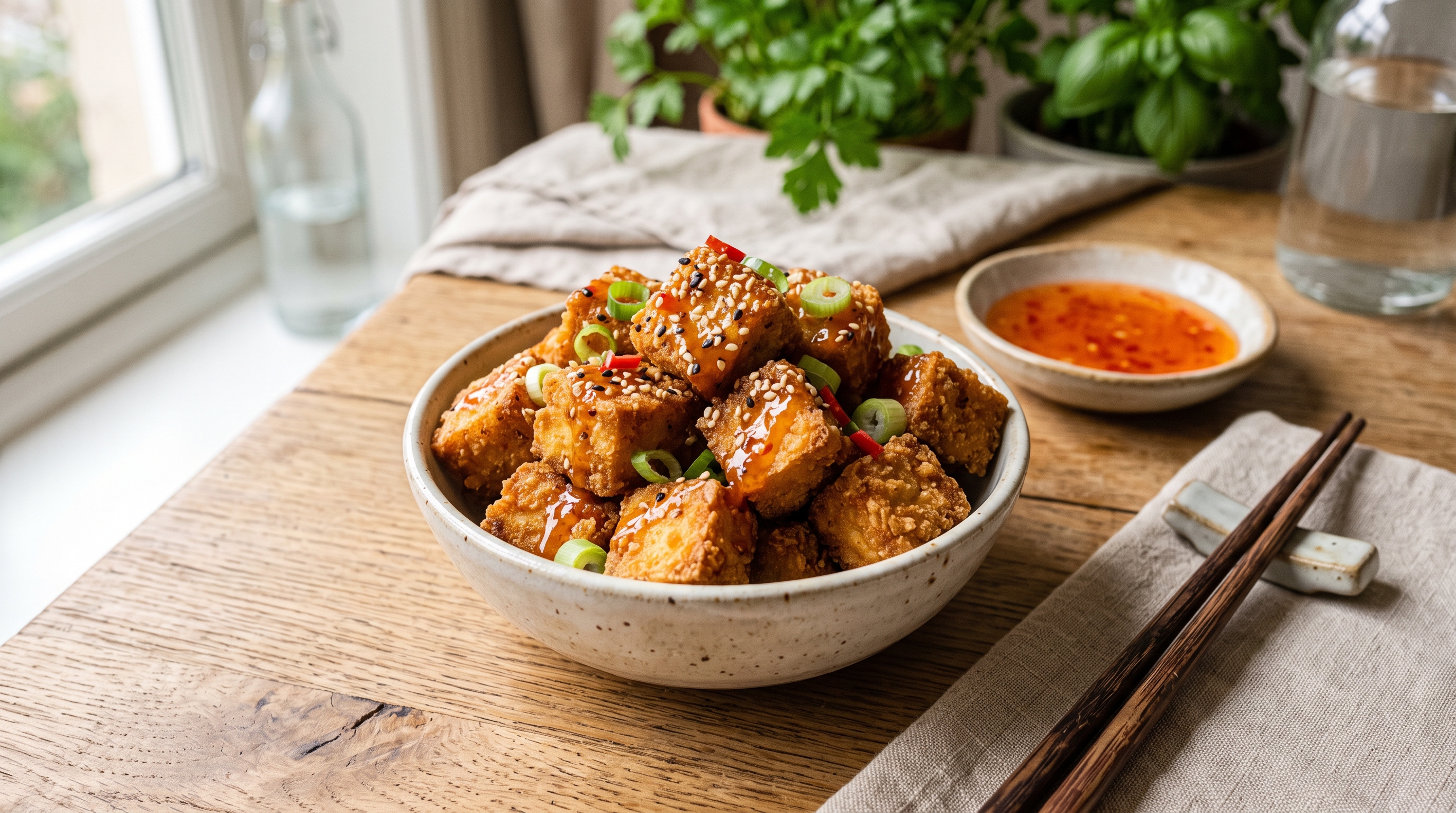 Air Fryer Crispy Tofu Nuggets