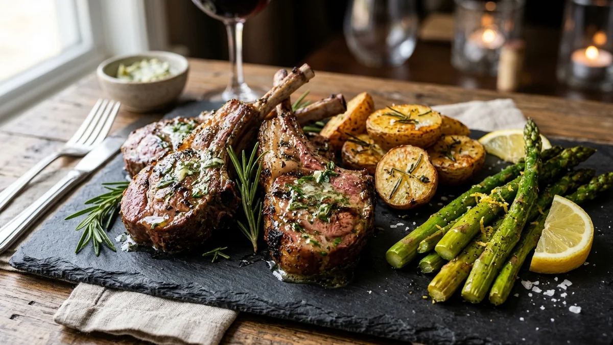 Air Fryer Garlic Herb Lamb Chops